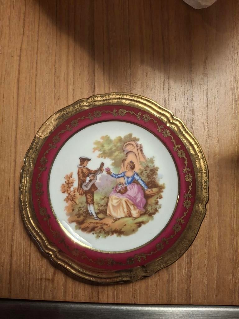 Decoratief bordje GOUDEVILLE Limoges Frankrijk, Antiek en Kunst, Antiek | Porselein, Ophalen of Verzenden