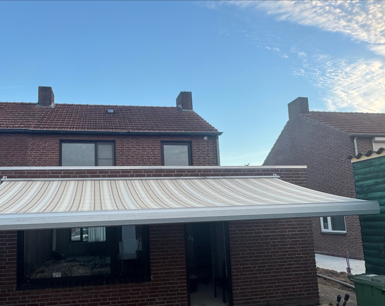 Elektrisch zonnescherm 5 mtr lang, Tuin en Terras, Ophalen, Gebruikt, 450 cm of meer, Elektrisch