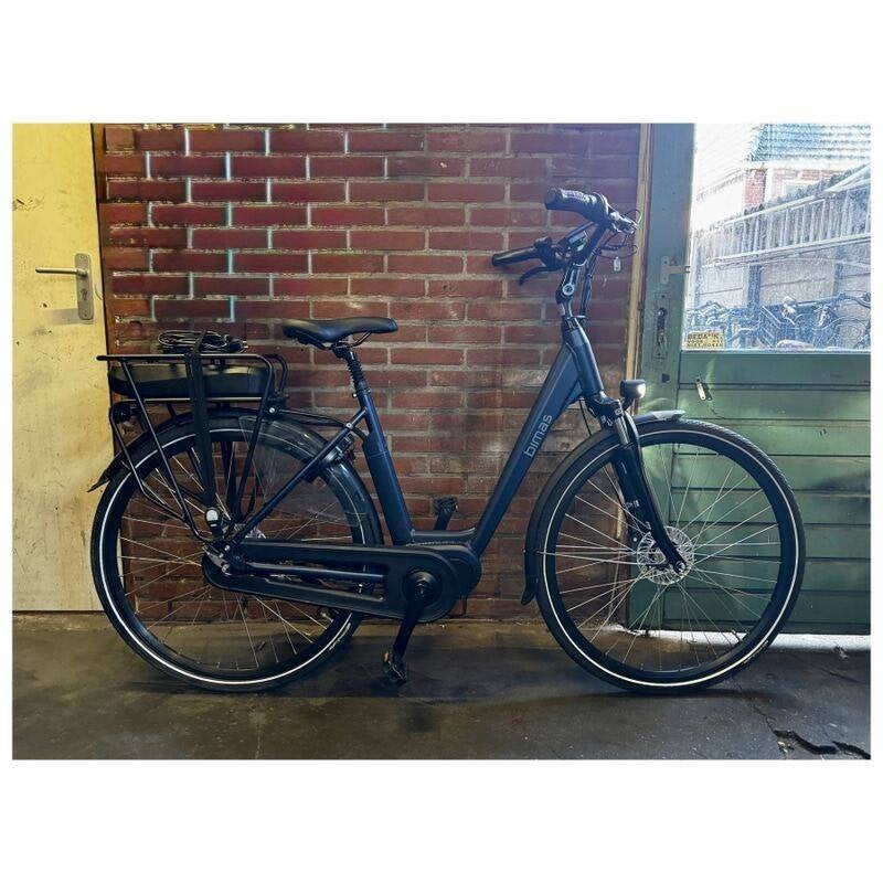 Ex-rental Bimas e-City 7.3 7versn 520Wh elektrisch mat blauw, Zo goed als nieuw, 51 tot 55 cm, 50 km per accu of meer, Ophalen