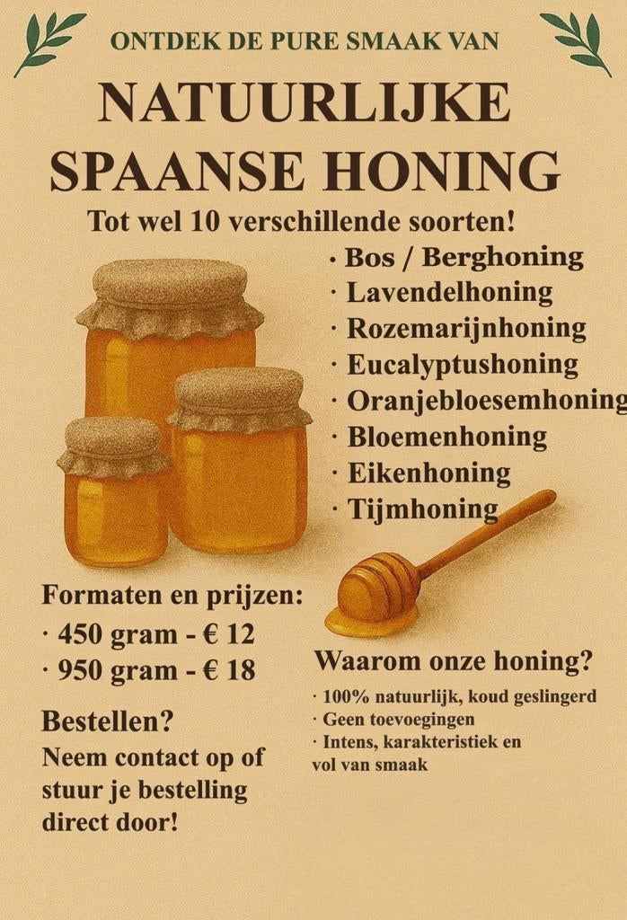 Natuurlijke honing uit spanje, regio Valencia, Diversen, Levensmiddelen, Ophalen of Verzenden