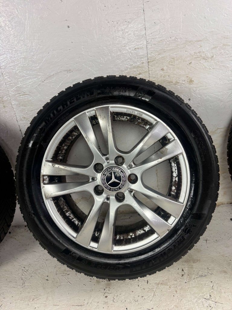 Mercedes A B CLA Klasse velgen 16" 5x112 winterset W177 8mm, Niet ingevuld, Gebruikt, 16 inch, Banden en Velgen