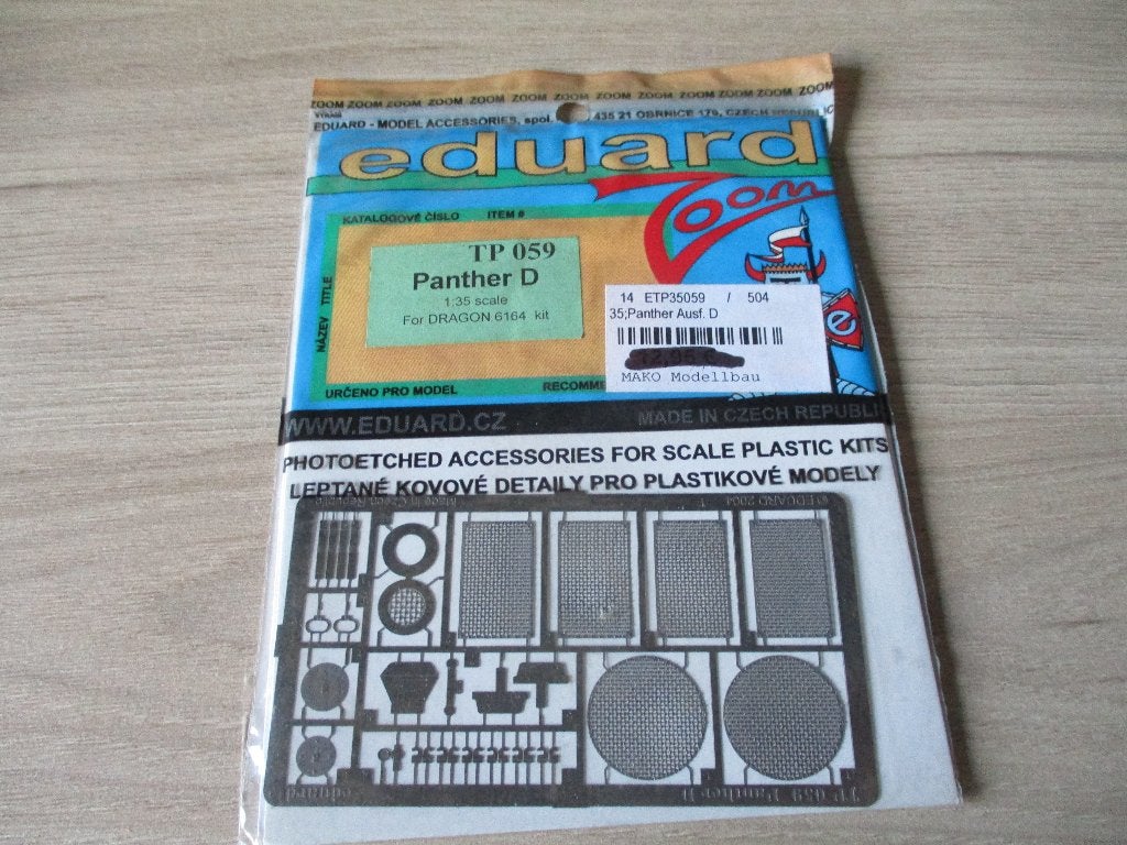 Eduard Panther D for dragon 6164, Overige merken, Tank, 1:32 tot 1:50, Ophalen of Verzenden