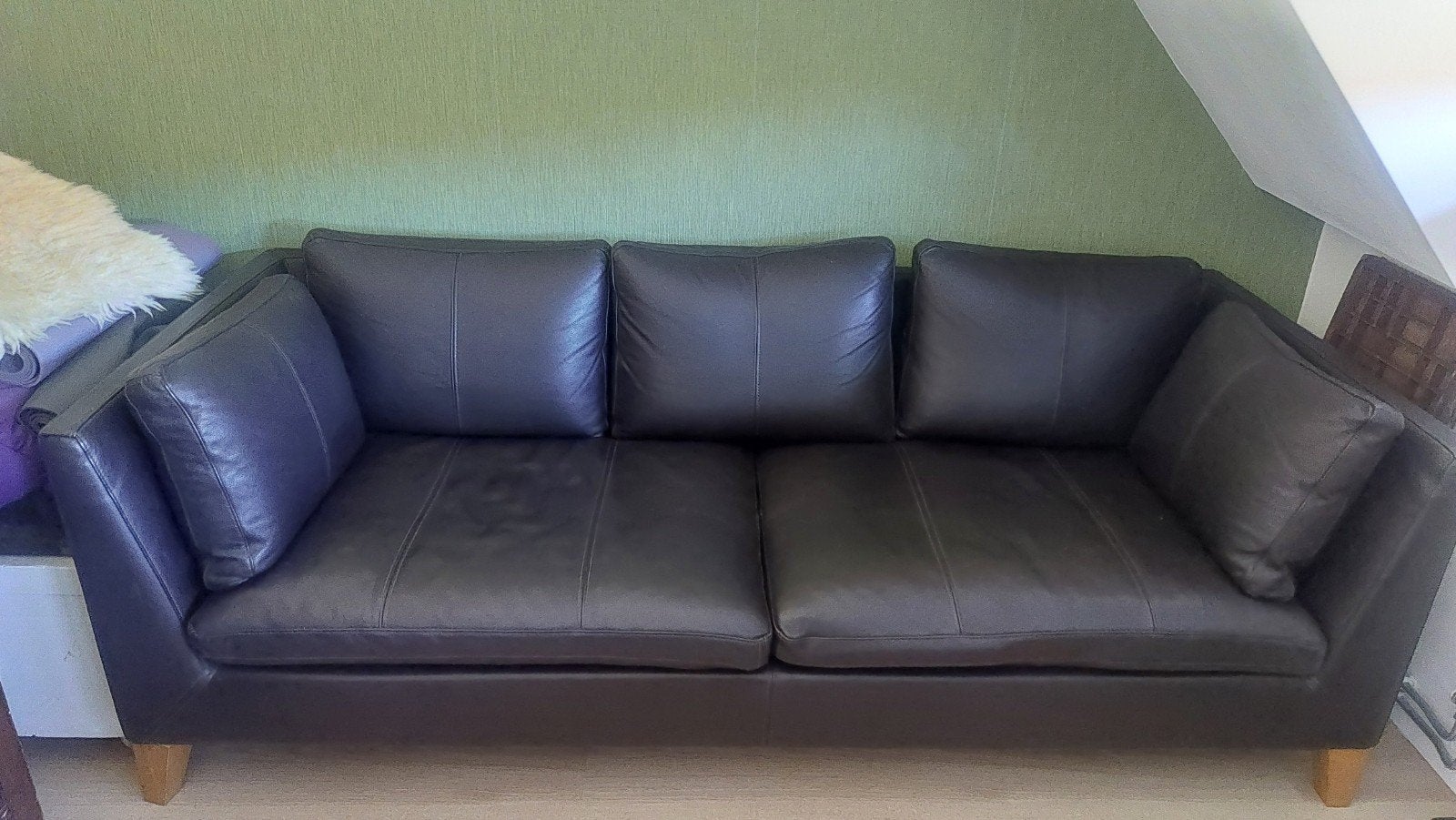ikea Stockholm lederen bank, Huis en Inrichting, Ophalen, Gebruikt, Minder dan 75 cm, Driepersoons