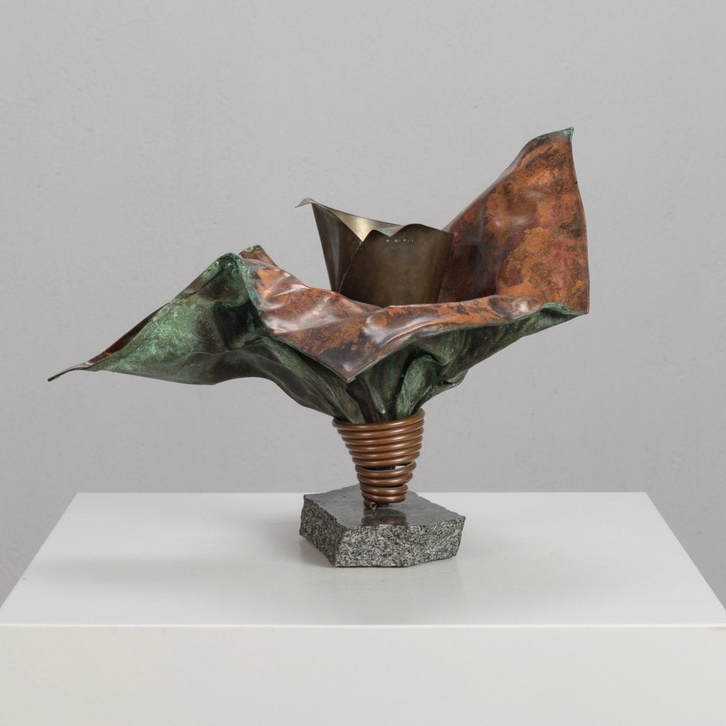 Koperen Sculpturale Vaas Bart van Bekhoven Jaren 80, Ophalen, Overige materialen, Handgemaakt, Meerkleurig