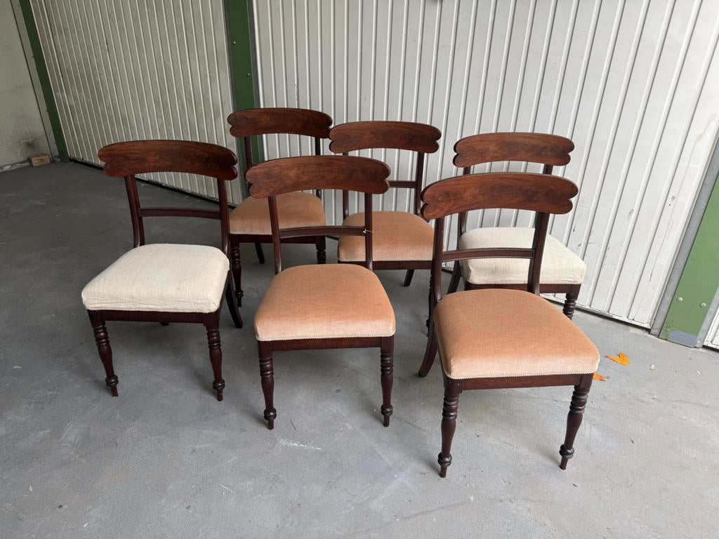 6 antiek Biedermier stoelen vintage stoelen, Ophalen