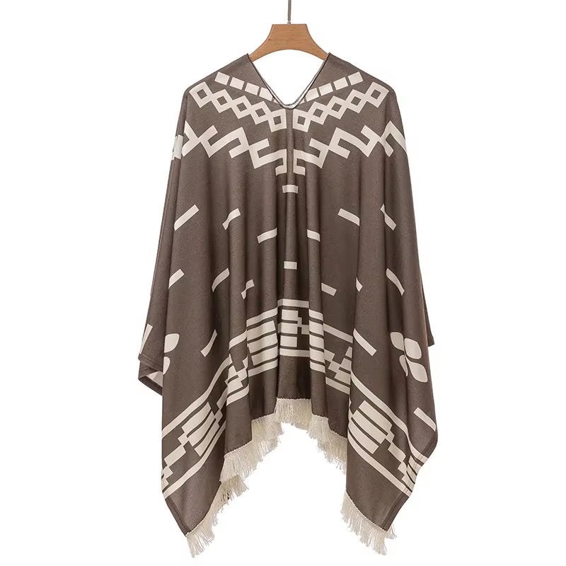 Bruine western poncho heren dames cowboykleding, Verzenden, Nieuw, Overige maten, Kleding