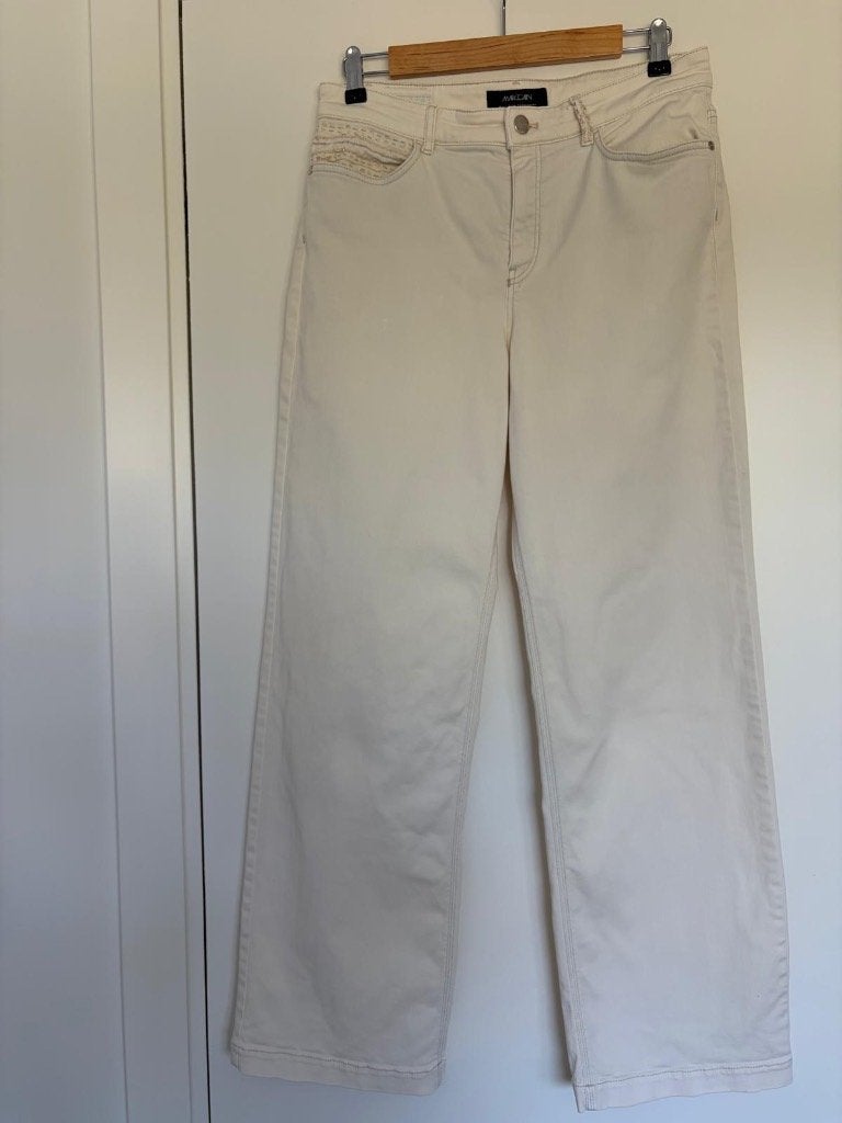 Marccain broek, Maat 38/40 (M), Beige, Ophalen of Verzenden, Zo goed als nieuw