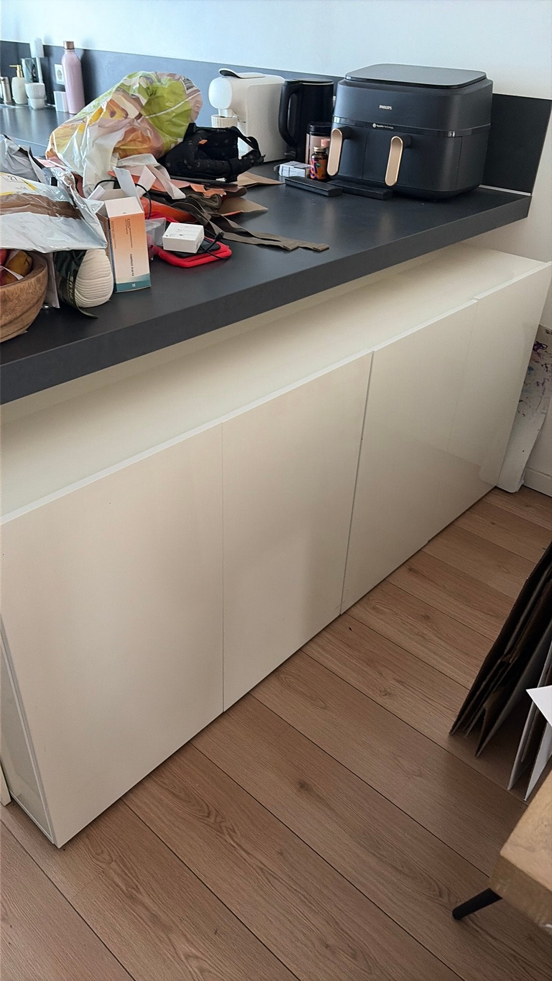 Wit dressoir - kast 180 x 40 x 80, Ophalen of Verzenden, Zo goed als nieuw, 25 tot 50 cm, 150 tot 200 cm
