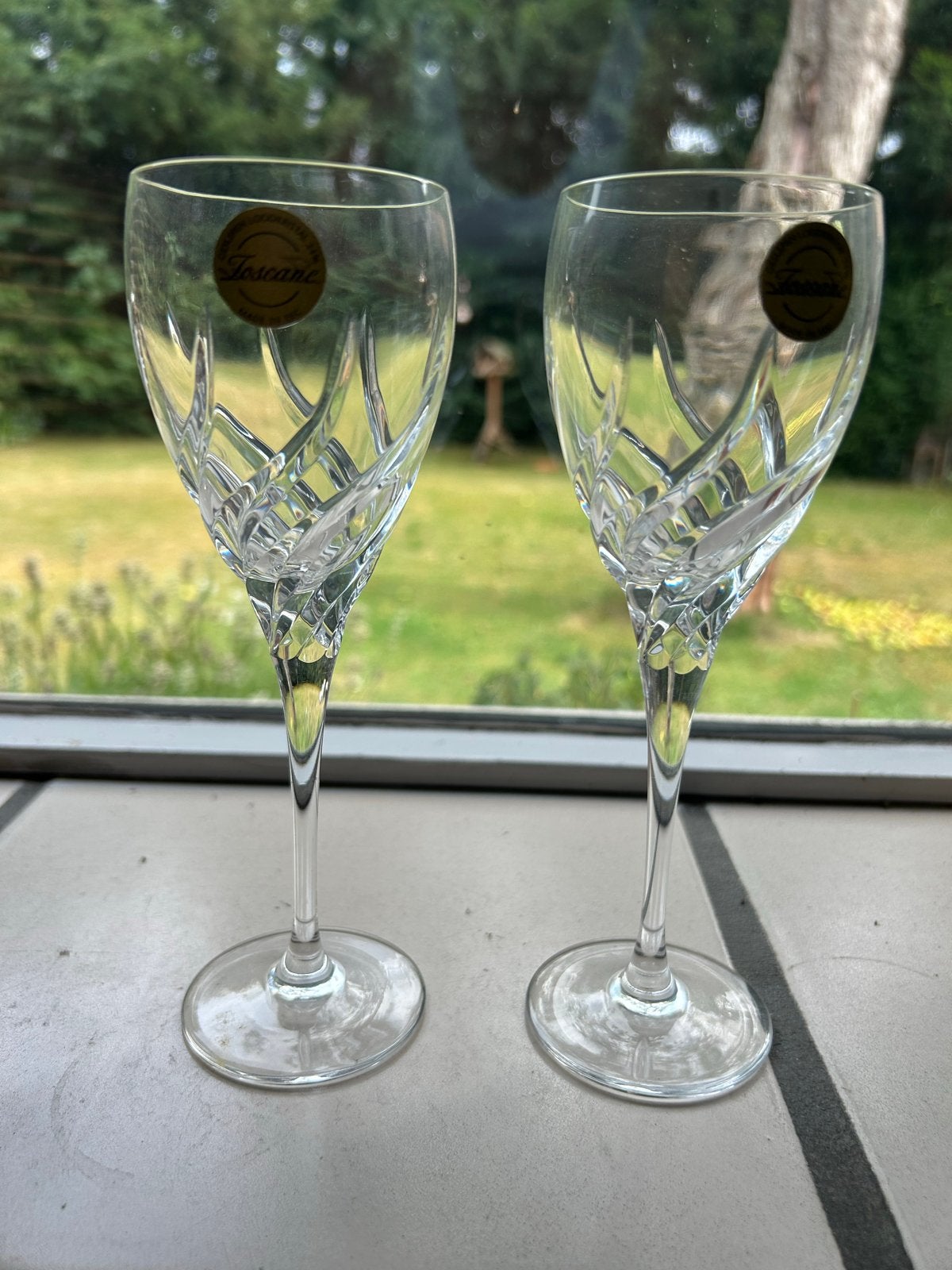 Toscane Loodkristal Glazen: Witte Wijn & Port/Sherry, Antiek en Kunst, Antiek | Glas en Kristal, Ophalen of Verzenden