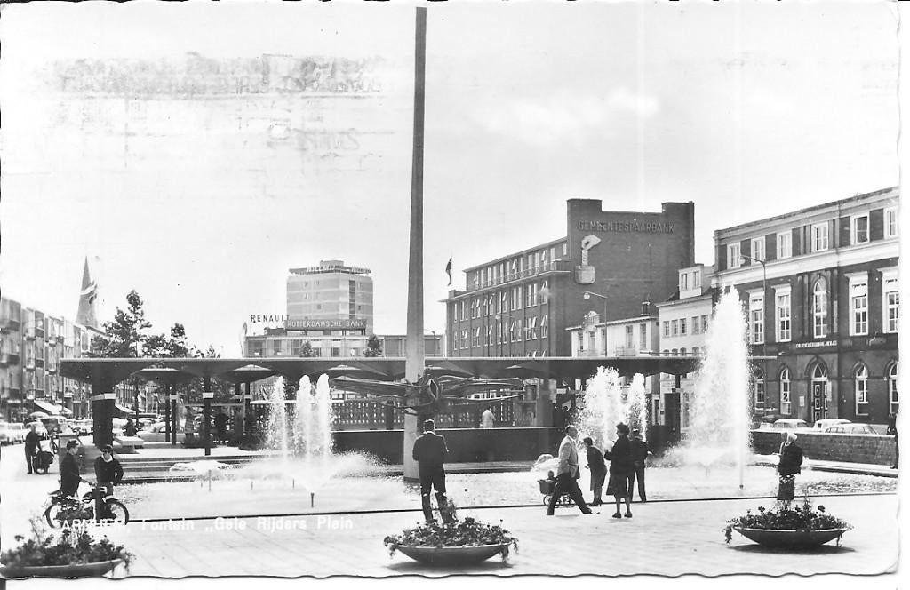 Arnhem Fontein Gele Rijders Plein., Verzamelen, Ophalen of Verzenden, 1960 tot 1980, Gelopen, Gelderland