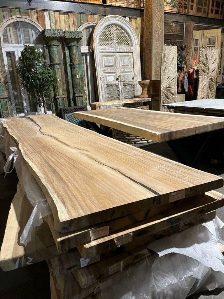 XXXL SUAR BOOMSTAMTAFEL MAAR LIEFST 400CM, Ophalen, Nieuw, Rechthoekig, Hout