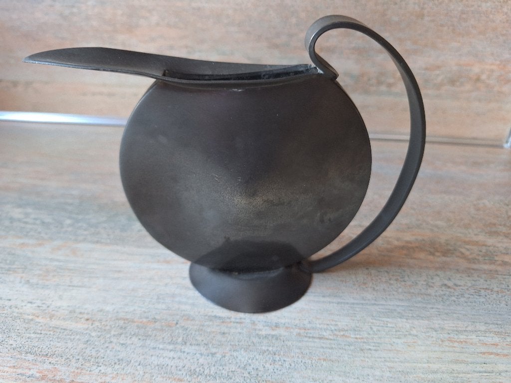 Art Deco Zinken Kruik met Rond Lichaam, Ophalen