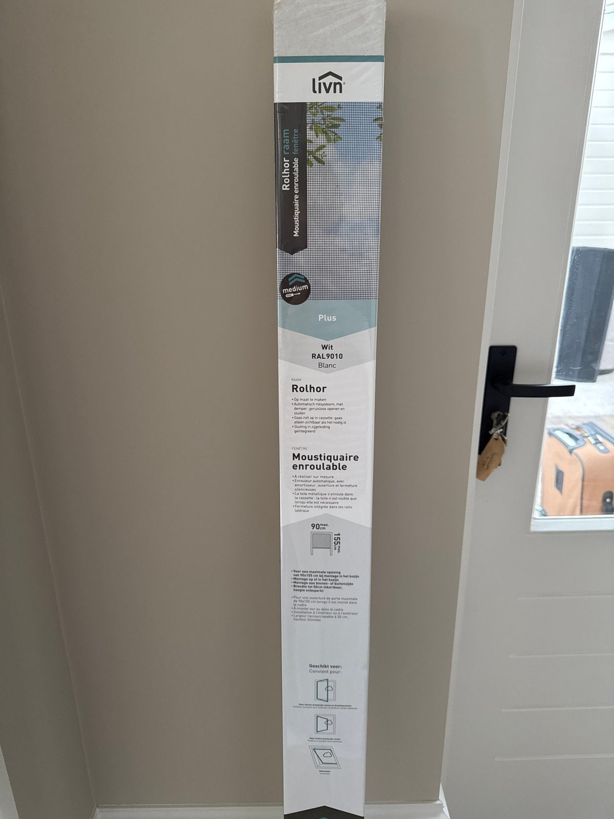 Livn Rolhor Raam Wit RAL9010 - Medium, Ophalen, 80 tot 100 cm, 215 cm of meer, Hordeur