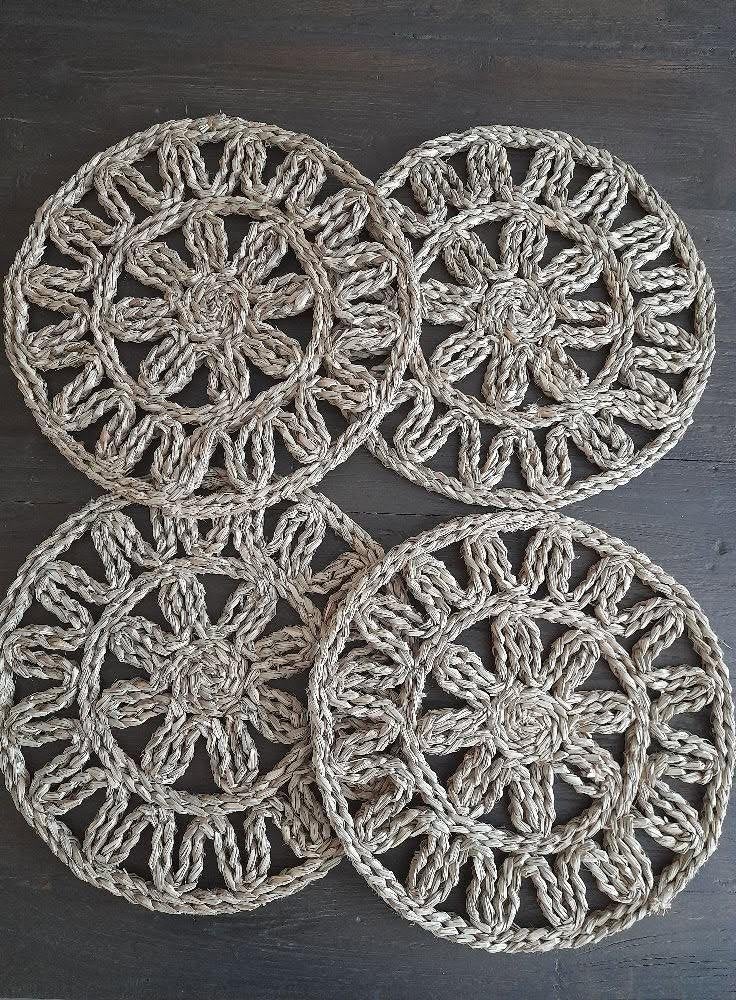Prachtige gevlochten placemat, Antiek en Kunst, Ophalen of Verzenden