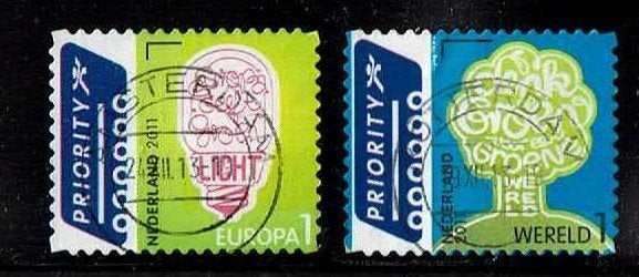 Nederland NVPH 2866-2867 gestempeld 2, Verzenden, Na 1940, Gestempeld