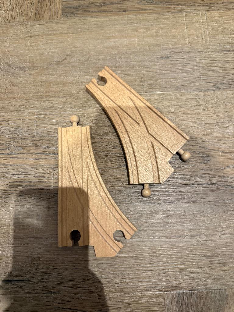 ZGAN 2x Brio houten trein spoor wissel set rails speelgoed, Ophalen of Verzenden, Zo goed als nieuw