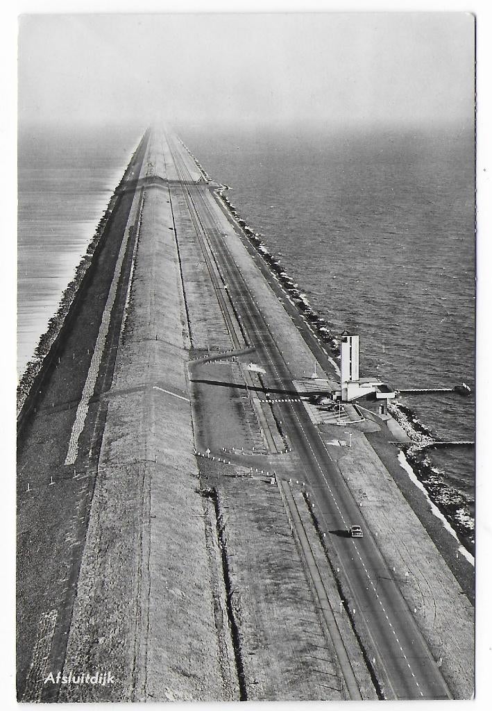Afsluitdijk Ansichtkaart  Uit 1955  ( B7737 ), Verzenden, 1940 tot 1960, Gelopen
