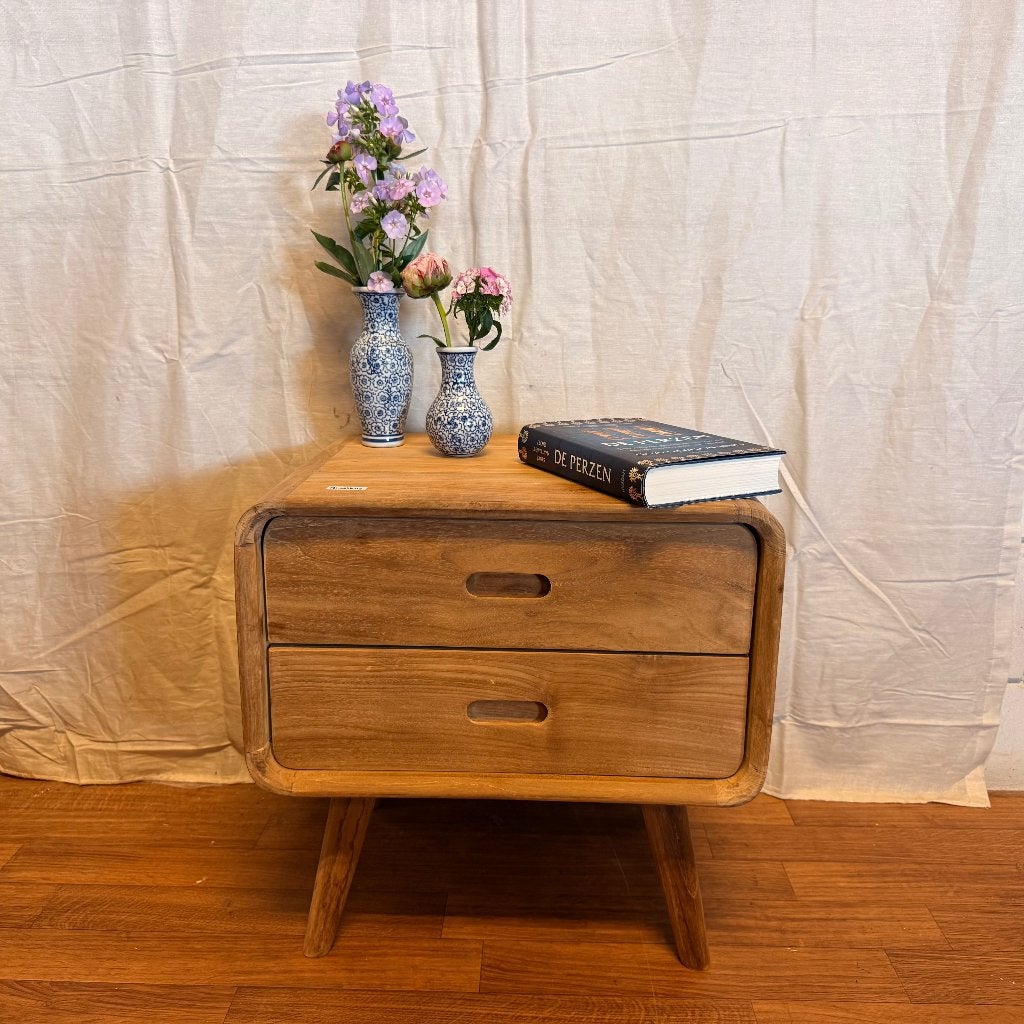 nachtkastje teak - 50 cm hoog - Gratis bezorgd, TTM Wonen, Meubels – (Perzische) Tapijten en Woonaccessoires, Taag 63, 2491 CS, Den Haag (Forepark)