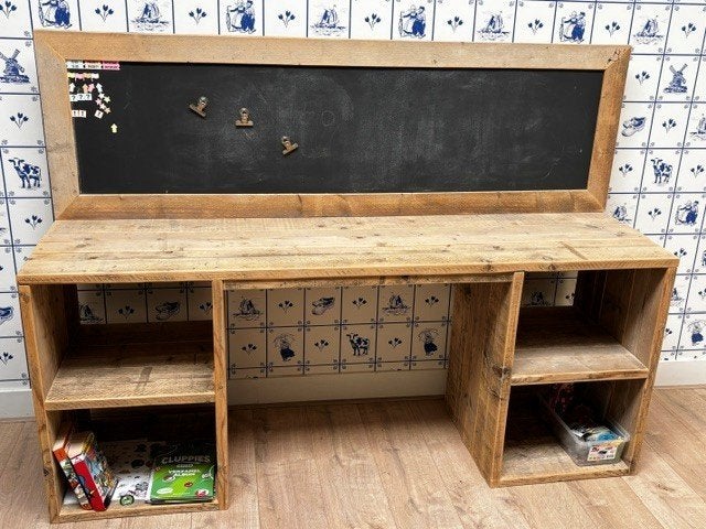 Bureau kind steigerhout, Huis en Inrichting, Ophalen, Gebruikt, Hout, 180 cm