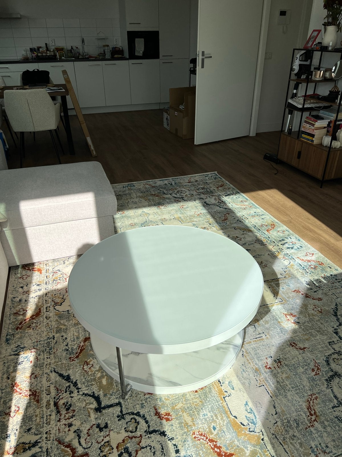 IKEA FROTORP salontafel wit – zo goed als nieuw, Ophalen, Kunststof, Rond, 50 tot 100 cm