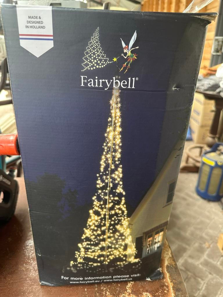 Fairybell vlaggenmast kerstboom 6 meter 900 leds, Ophalen of Verzenden, Gebruikt