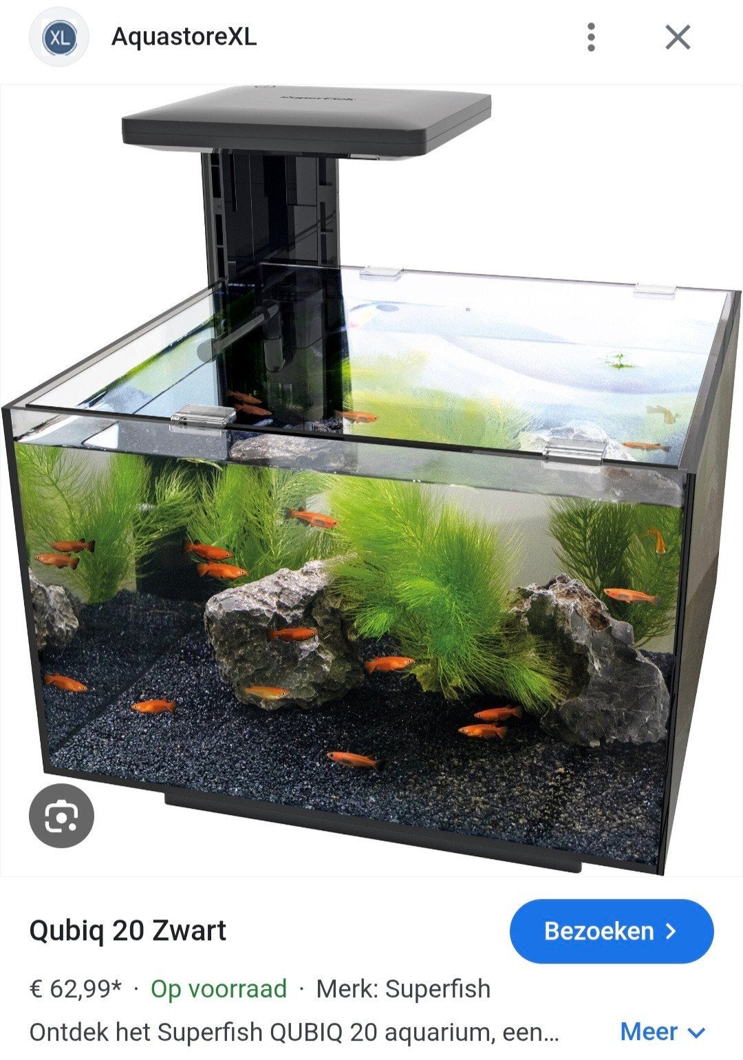 superfish qubiq 20, Ophalen, Zo goed als nieuw, Leeg aquarium