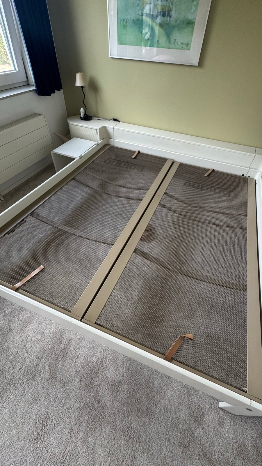 Twee Auping verstelbare spiraalbodems 90x200, 90 cm, Eenpersoons, Beige, Ophalen of Verzenden