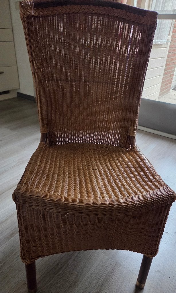 Rotan eetkamerstoelen 4 stuks, Ophalen, Gebruikt, Bruin, Riet of Rotan