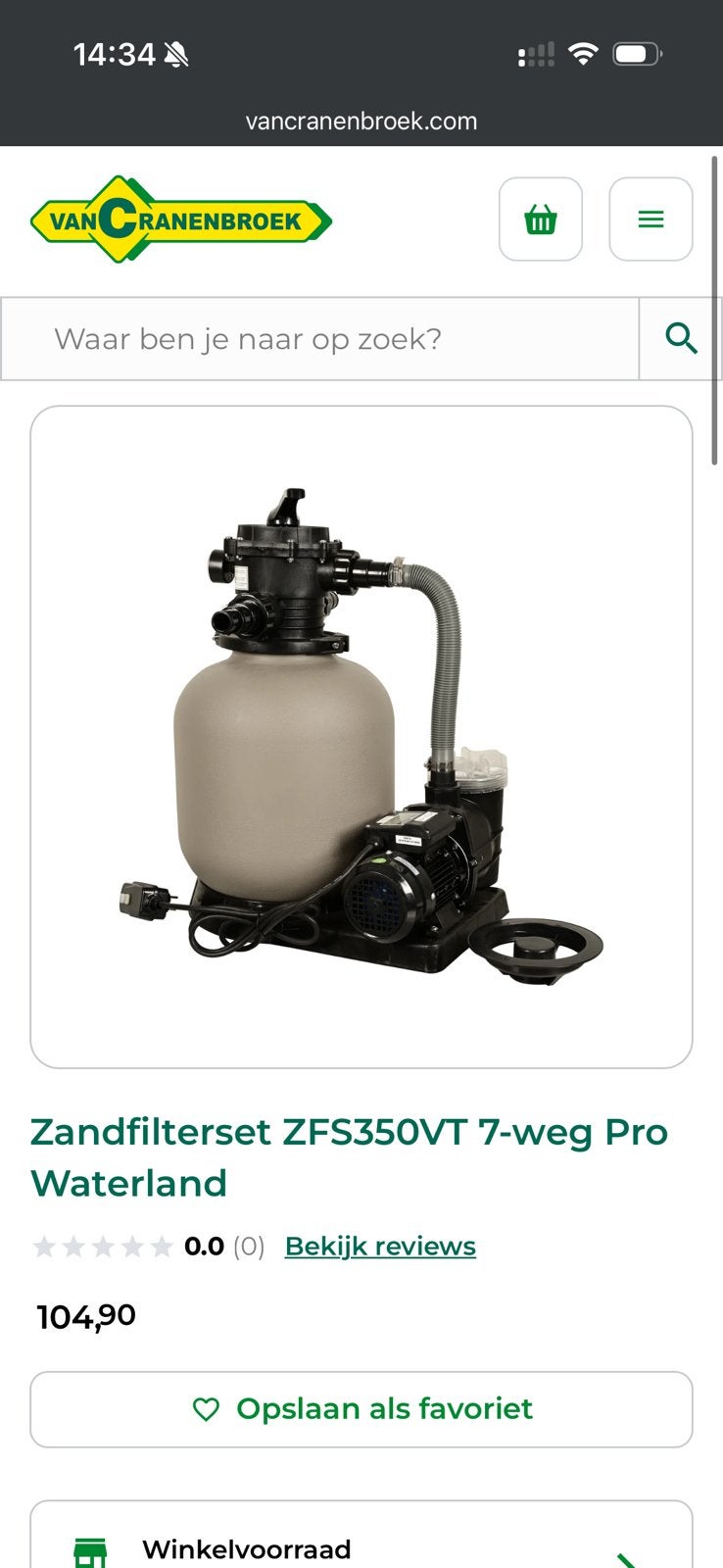NIEUW zandfilterpomp (voor groot zwembad tot 30m3), Ophalen, Nieuw