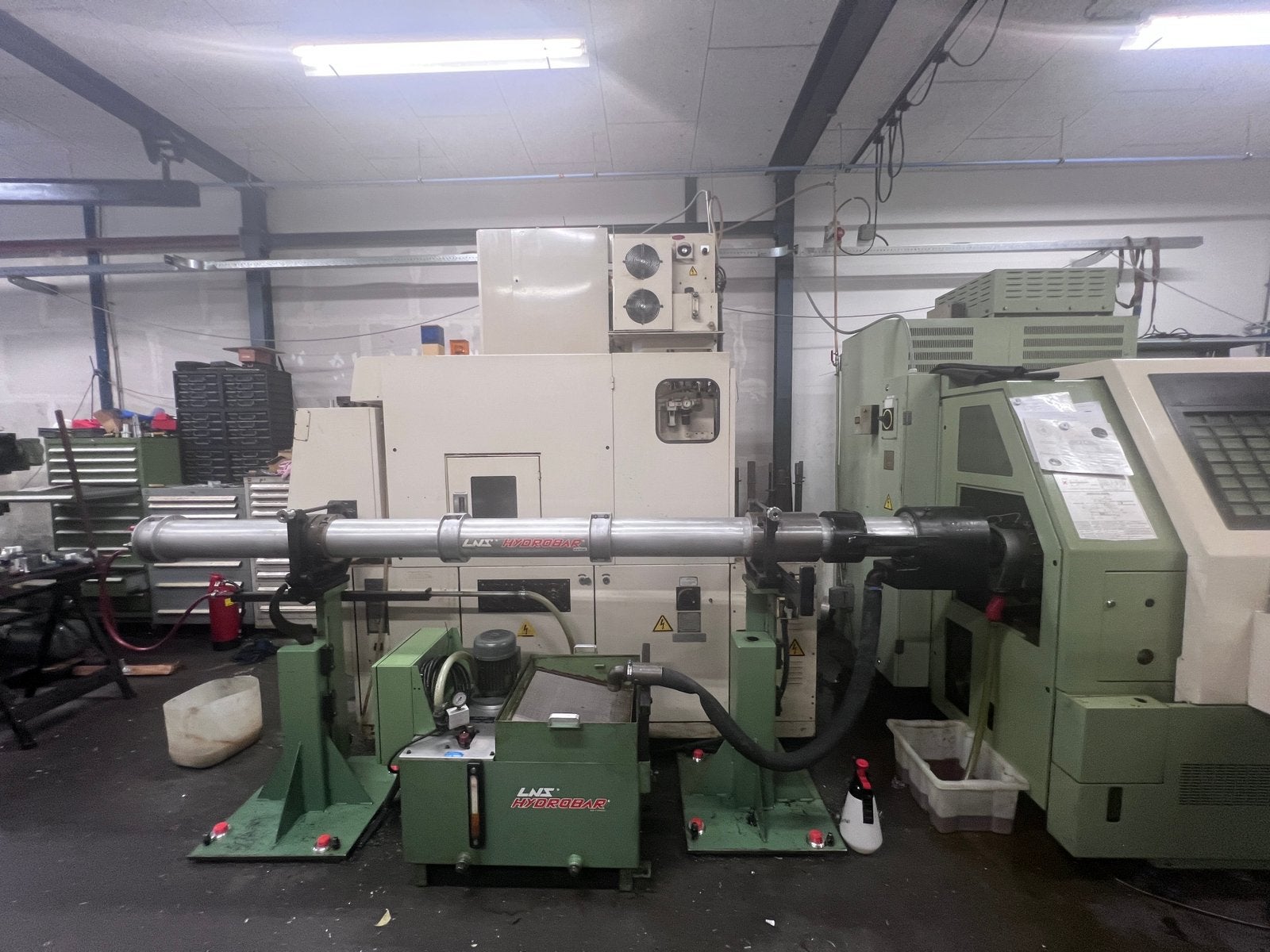 LNS Hydrobar Stafaanvoer Barfeeder, Ophalen, Gebruikt, Metaaldraaibank, Computergestuurd (Cnc)