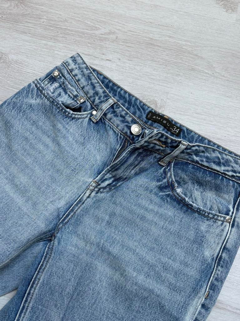 AMISU Jeans - Maat 34 - Blauw - Gedragen, Ophalen of Verzenden, Gedragen, Blauw, W27 (confectie 34) of kleiner