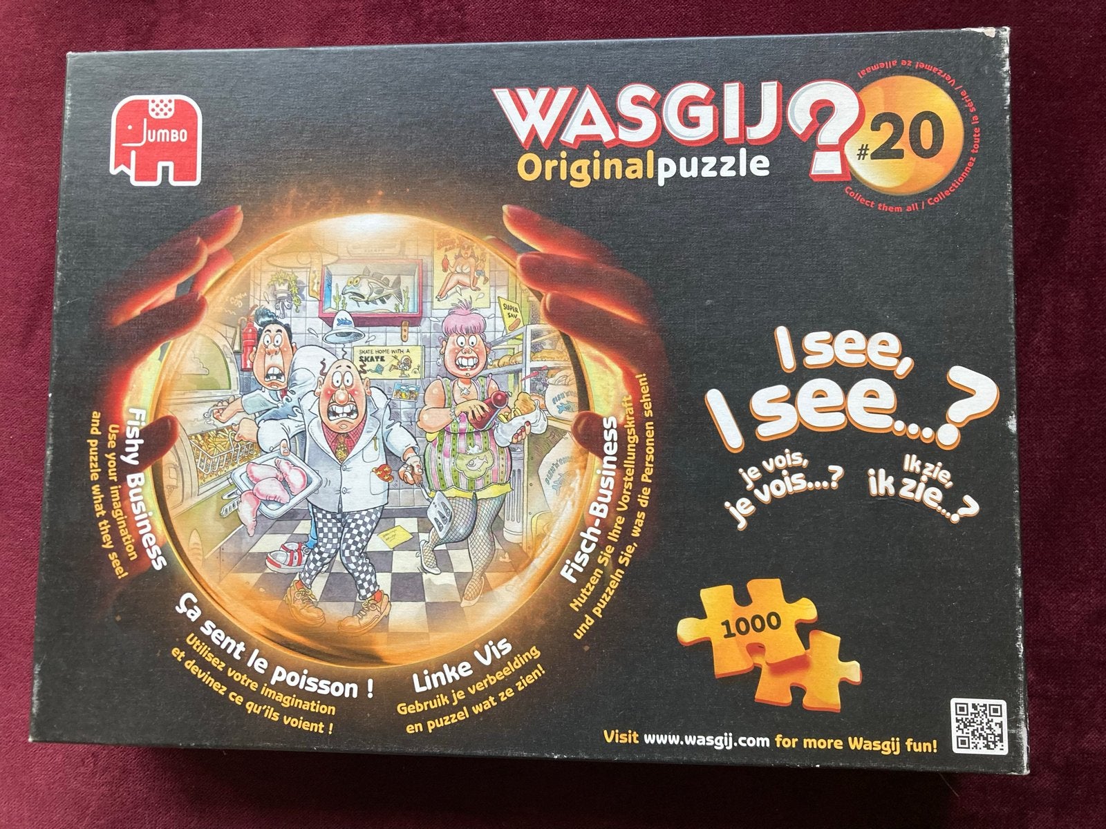 Wasgij Original Puzzel #20 - Fishy Business (1000 stukjes), Ophalen of Verzenden, 500 t/m 1500 stukjes, Gebruikt, Legpuzzel