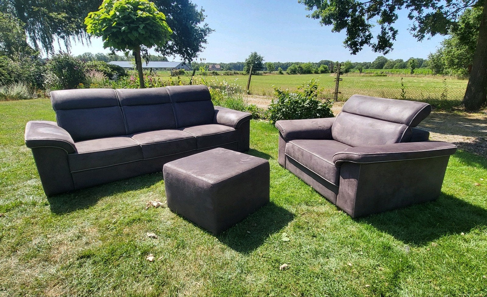 3 zits bank, Loveseat en hocker, Huis en Inrichting, Banken | Bankstellen, Ophalen, Gebruikt, Modern comfort, Driepersoons
