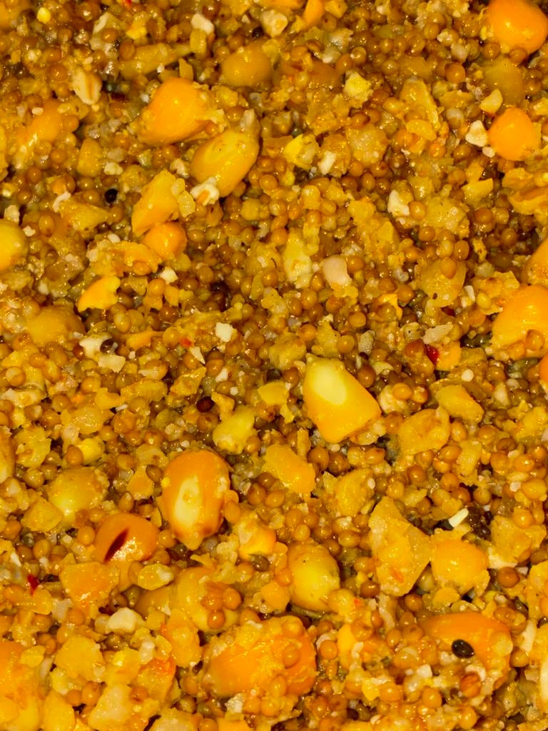 Sweet & Spicy Corn Seed Mix (karpervoer|partikelmix|visvoer), Dieren en Toebehoren, Dierenvoeding, Ophalen of Verzenden, Vis
