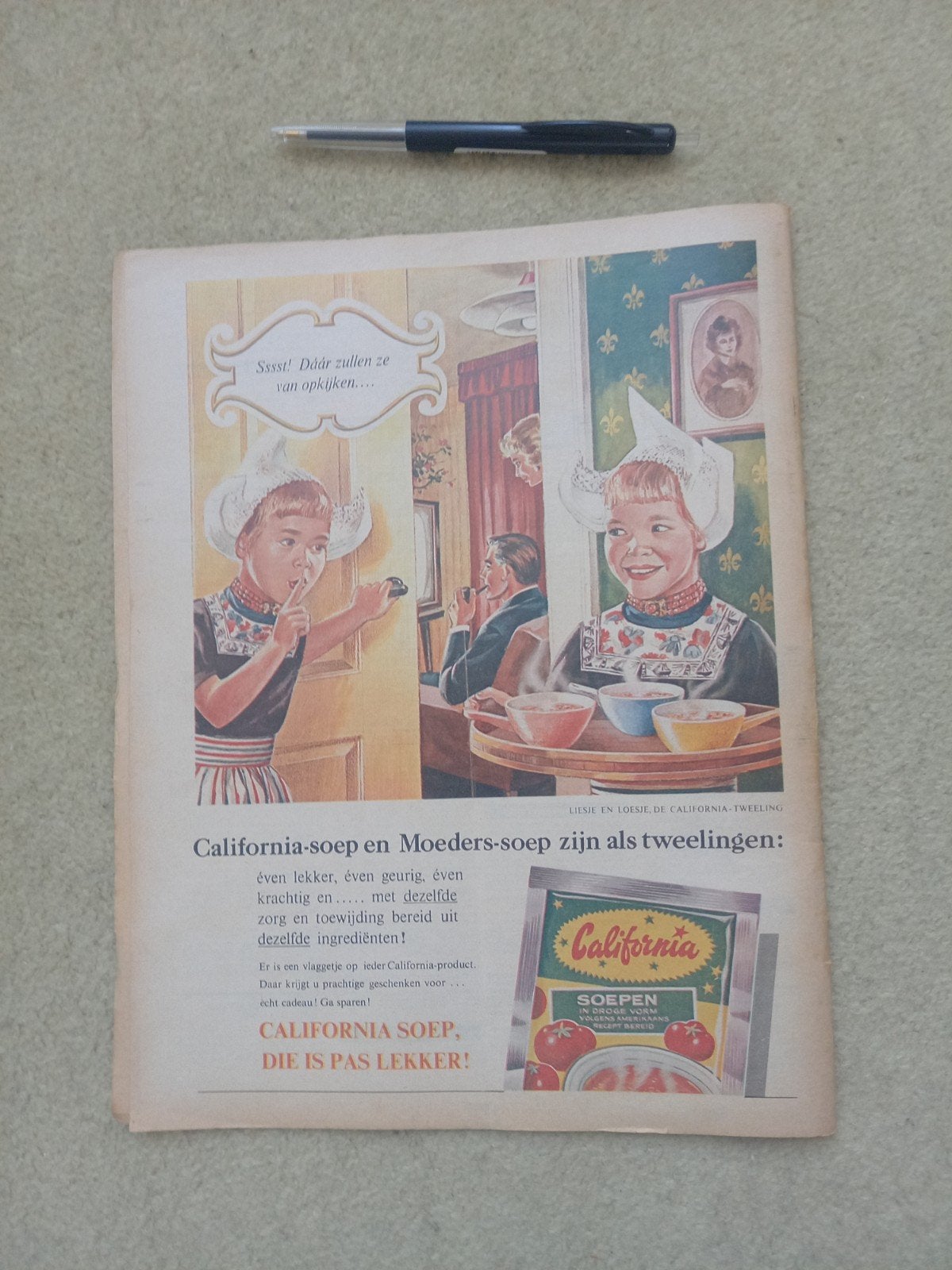 oude advertentie CALIFORNIA SOEP - Avro Bode , april 1963, Verzamelen, Verzenden, 1960 tot 1980, Knipsel(s)