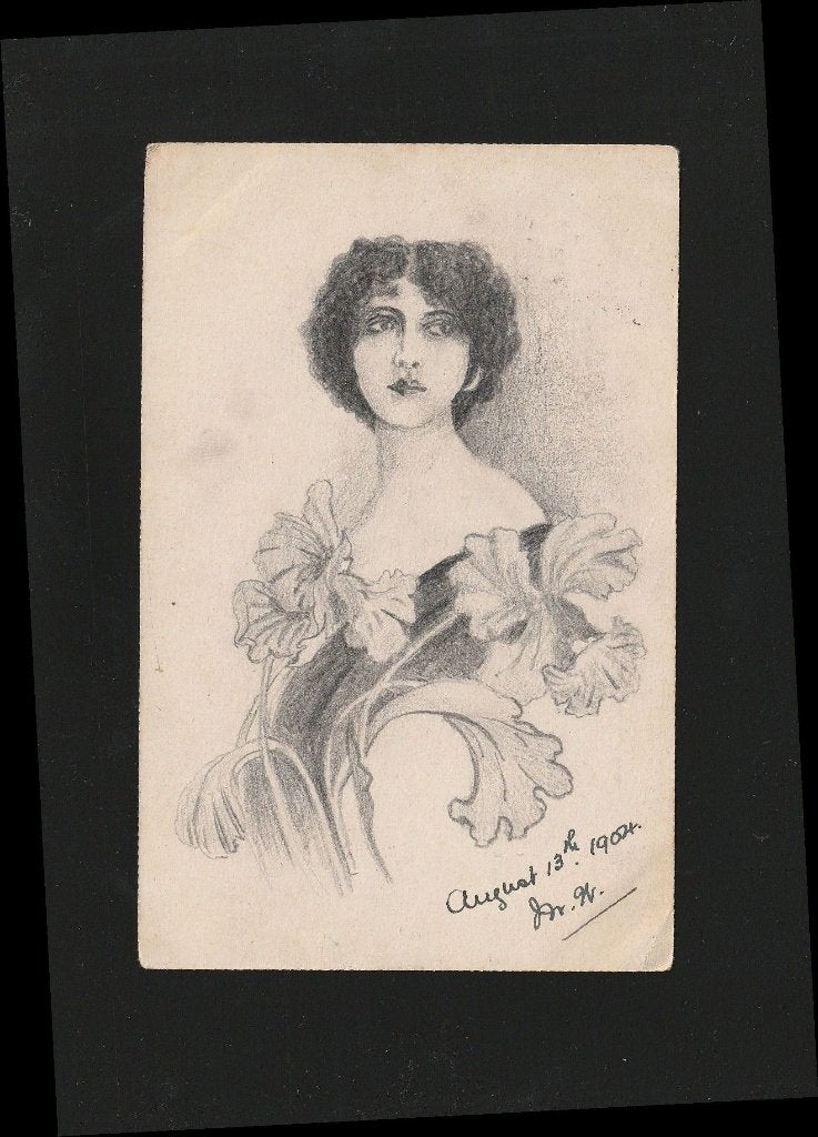 Ansicht Jonge dame B07-23, Ophalen of Verzenden, Voor 1920, Gelopen, Overige thema's