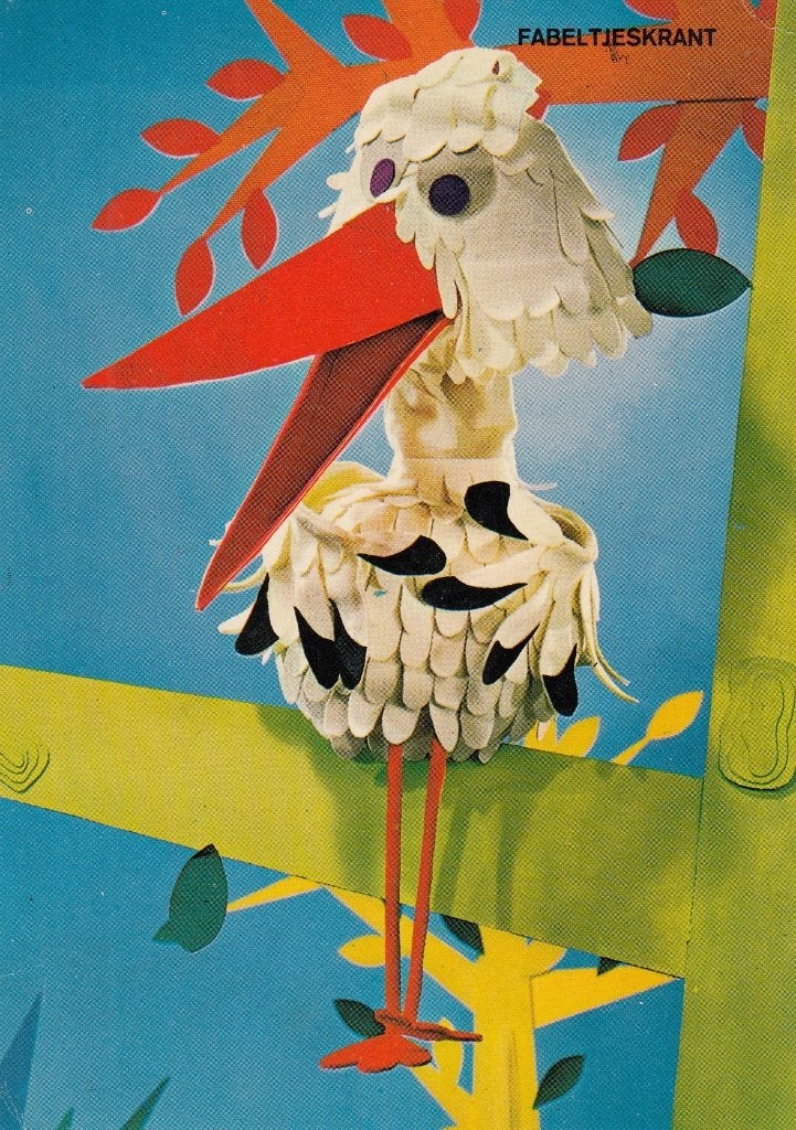 Ansichtkaart- 1969 - Fabeltjeskrant- Juffrouw Ooievaar- O, Ophalen of Verzenden, 1960 tot 1980, Ongelopen, Zuid-Holland