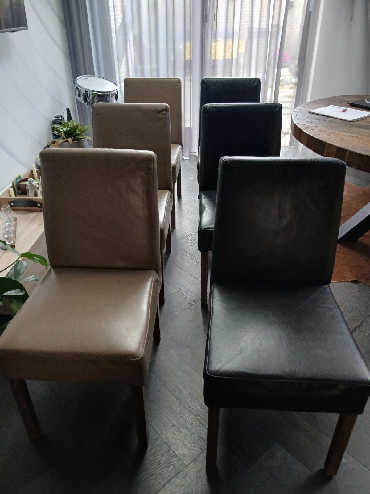 6 Eetkamer stoelen, Ophalen, Gebruikt, Zwart, Modern