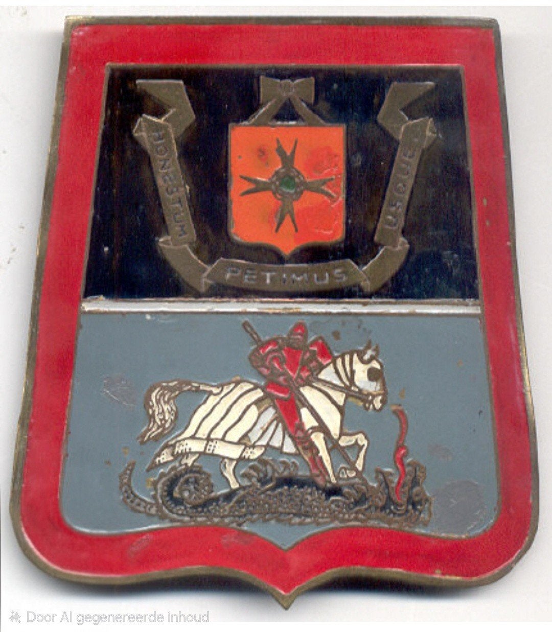GEZOCHT TER ERE AAN MIJN VADER:  Militair Embleem: Sint Jori, Ophalen of Verzenden, Gebruikt