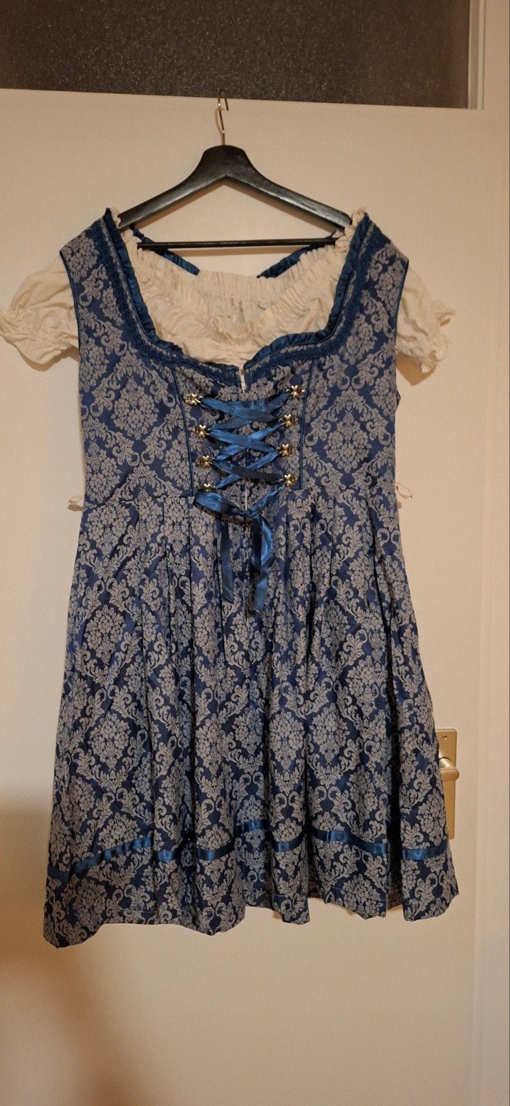 Dirndl jurk, maat 52 Orgineel Lifos, Overige typen, Blauw, Maat 46/48 (XL) of groter, Ophalen of Verzenden