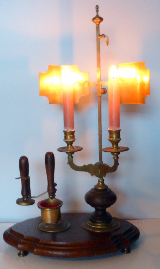 Zeldzame antiek bureau lakzegel standaard adelijke fam, incl, Antiek en Kunst, Verzenden