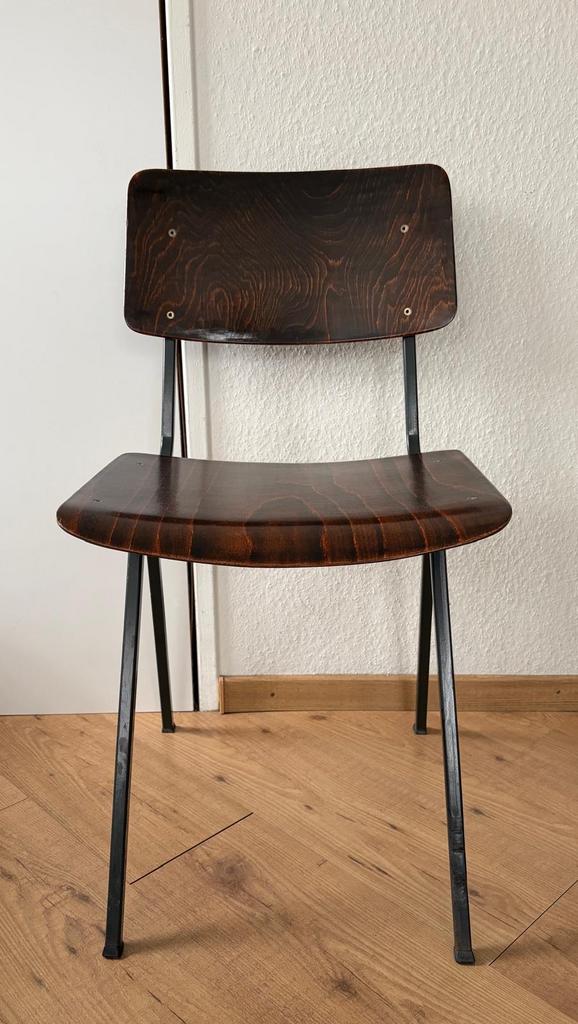 Houten stoel - Eromes F6, Huis en Inrichting, Ophalen, Gebruikt, Bruin, Eén