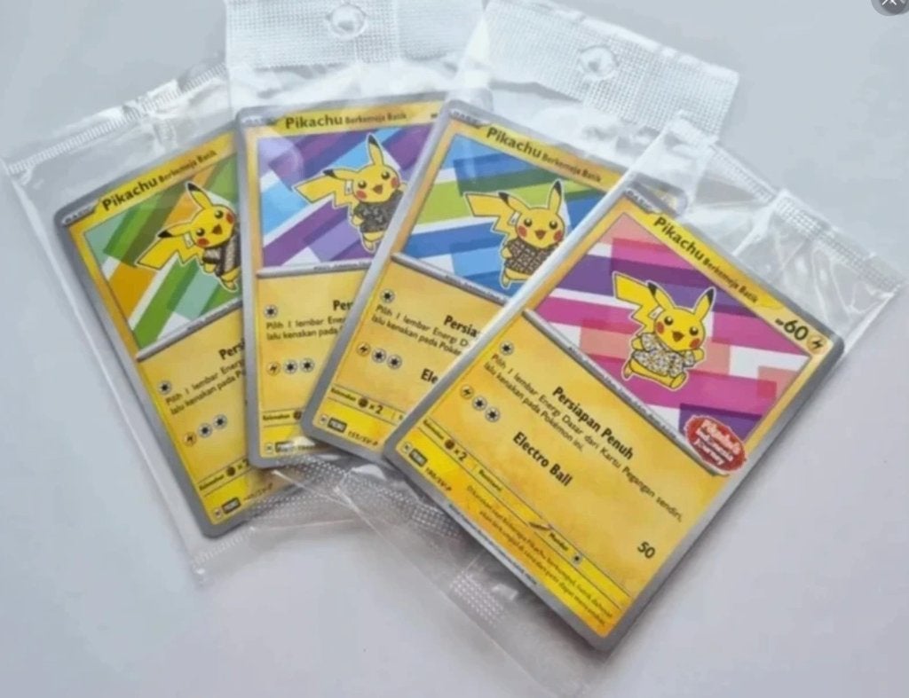 Batik Pikachu (Full Set of 4), Ophalen of Verzenden, Zo goed als nieuw, Losse kaart