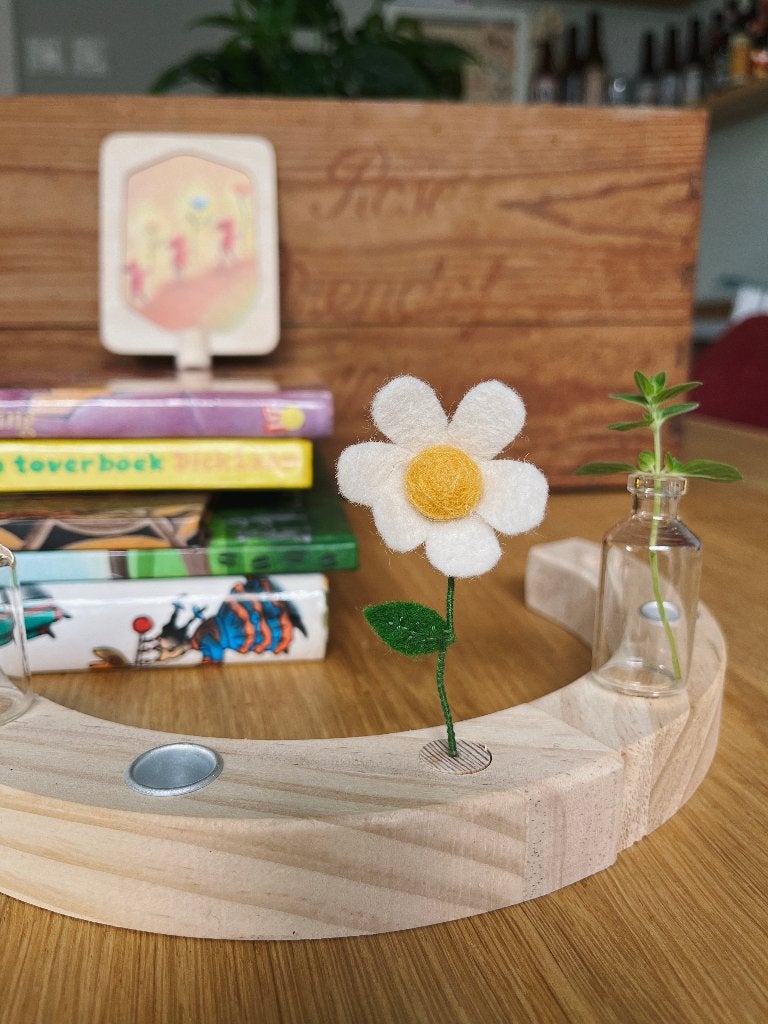 Madelief bloem steker wolvilt voor Dille & Kamille jaarring, Ophalen of Verzenden, Nieuw