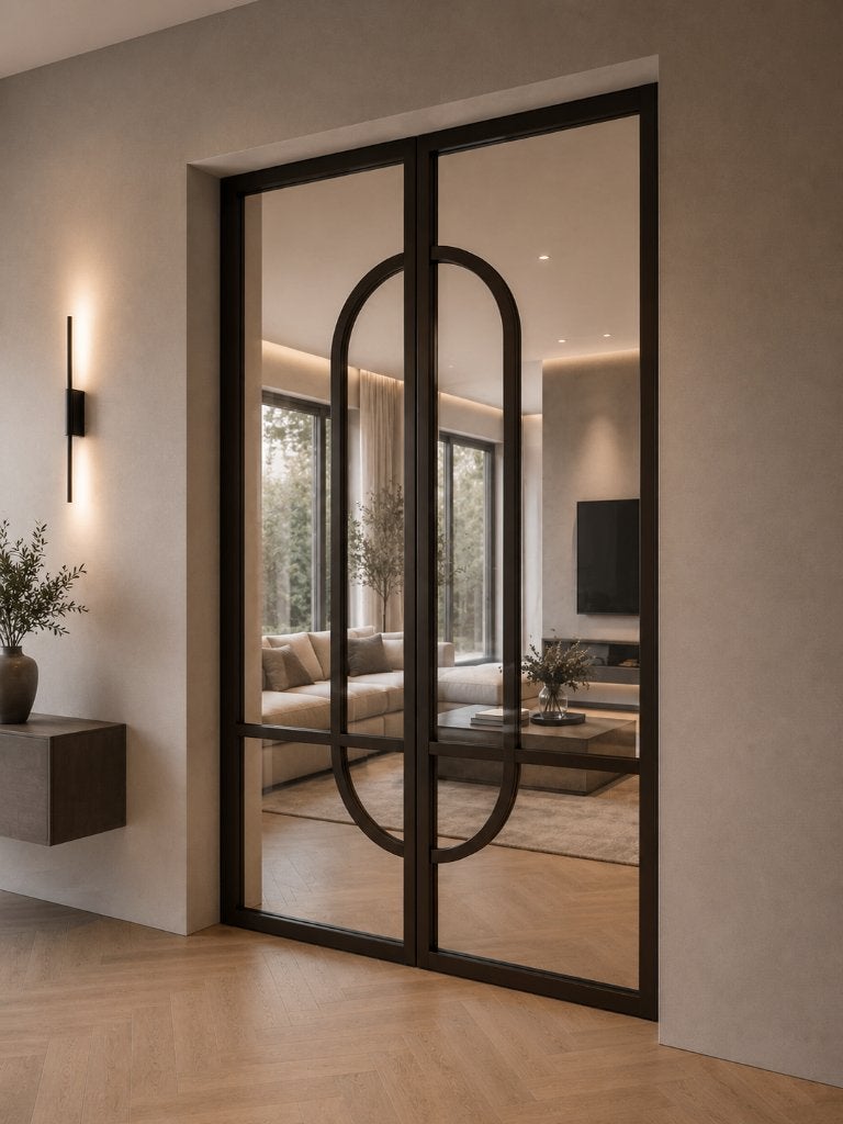 Luxe dubbele stalen taatsdeur Woodlux, Doe-het-zelf en Verbouw, Deuren en Horren, 80 tot 100 cm, 215 cm of meer, Binnendeur, Ophalen of Verzenden