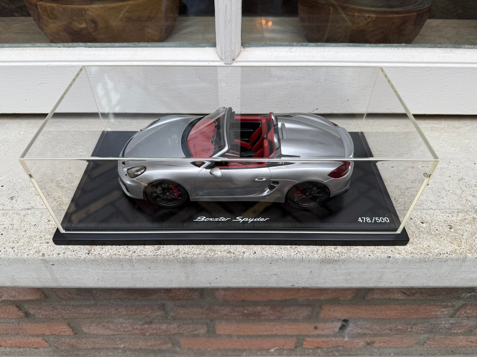 1:18 Porsche Boxster Spyder RS 981 zilver 2017 Spark Dealer, Hobby en Vrije tijd, Overige merken, Auto, Models@sparkmodel.com