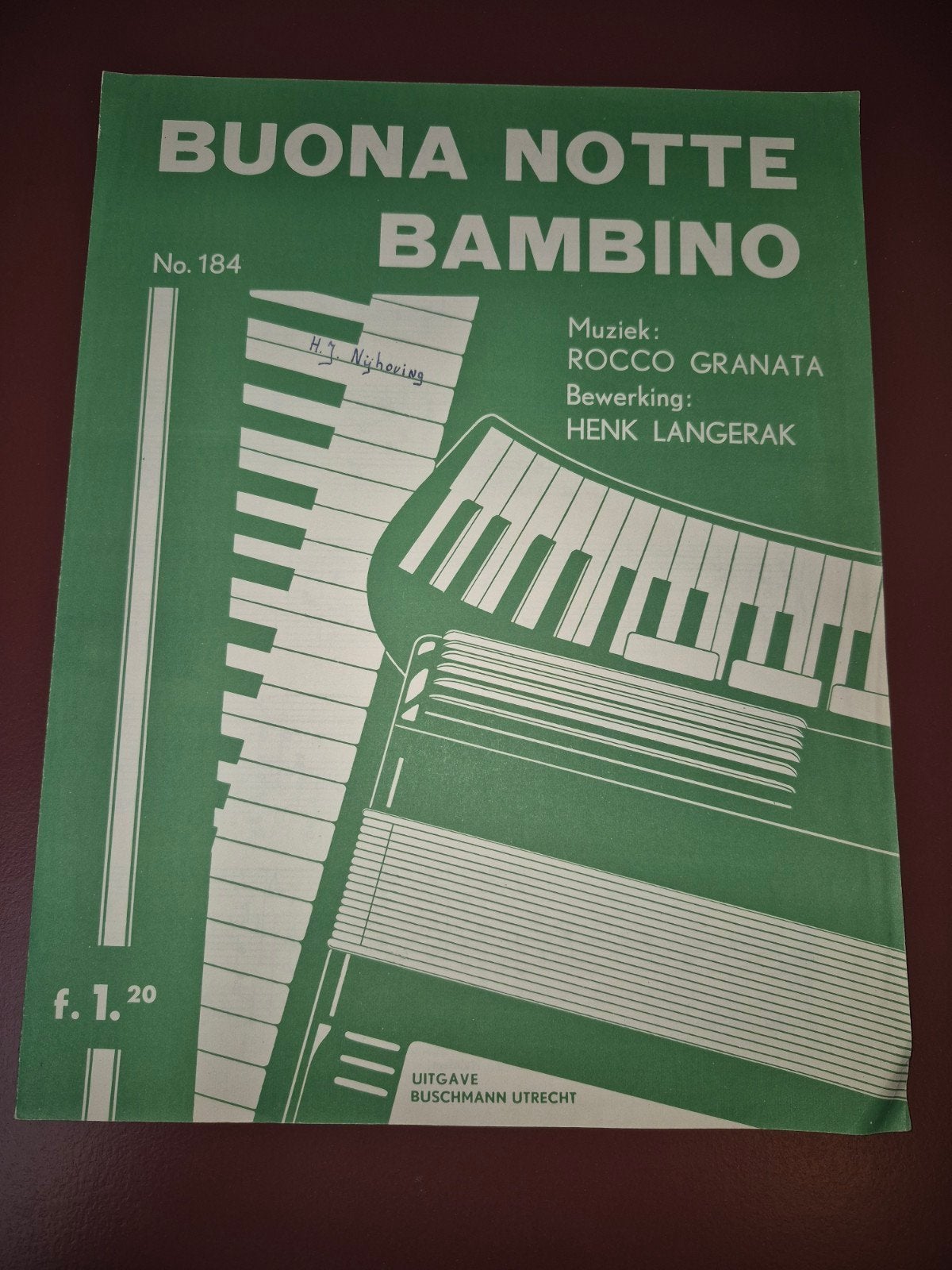 Buona Notte Bambino - Rocco Granata - Bladmuziek, Gebruikt, Accordeon, Ophalen of Verzenden, Artiest of Componist