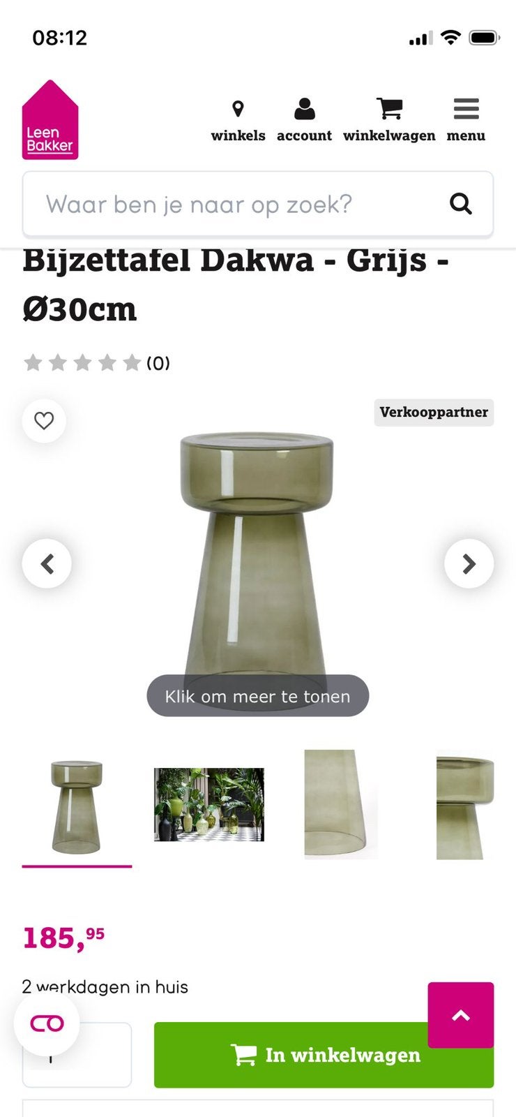 Bijzettafel Dakwa, Huis en Inrichting, Tafels | Bijzettafels, Minder dan 55 cm, Rond, Ophalen, 45 tot 60 cm