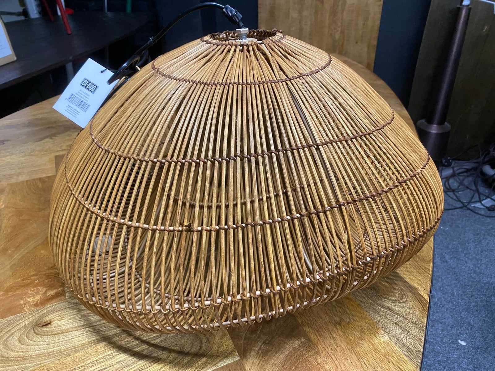 Hanglamp Lunar 54 cm - Rotan/Natuurlijk Materiaal, Ophalen, Nieuw, Natuurlijk materiaal