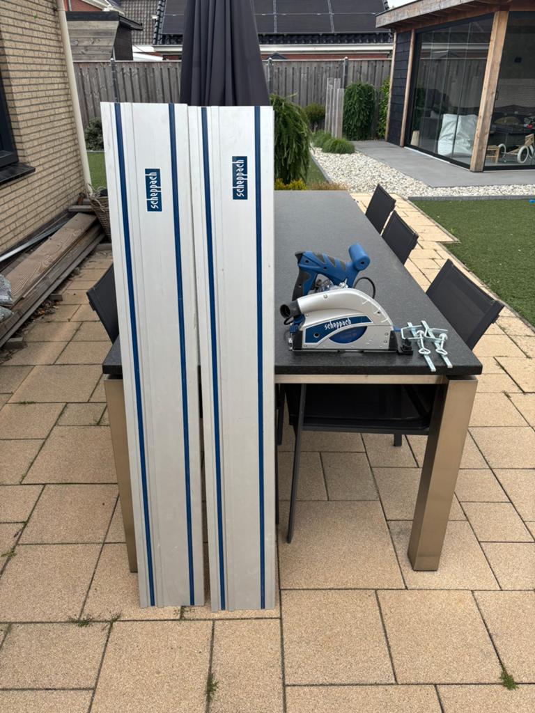 Scheppach cs/pl 55 invalzaag met 2 geleiders, Doe-het-zelf en Verbouw, Gereedschap | Zaagmachines, Ophalen, Gebruikt, Invalzaag